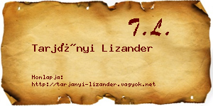 Tarjányi Lizander névjegykártya